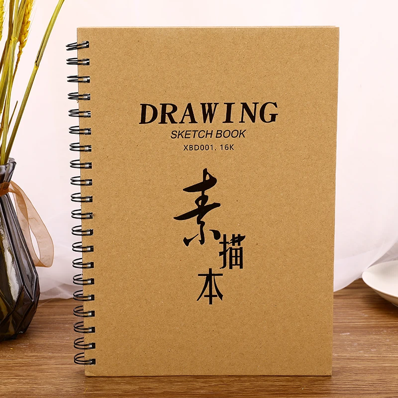 Профессиональный блокнот для рисования спиральными катушками 8K/16K двухсторонний