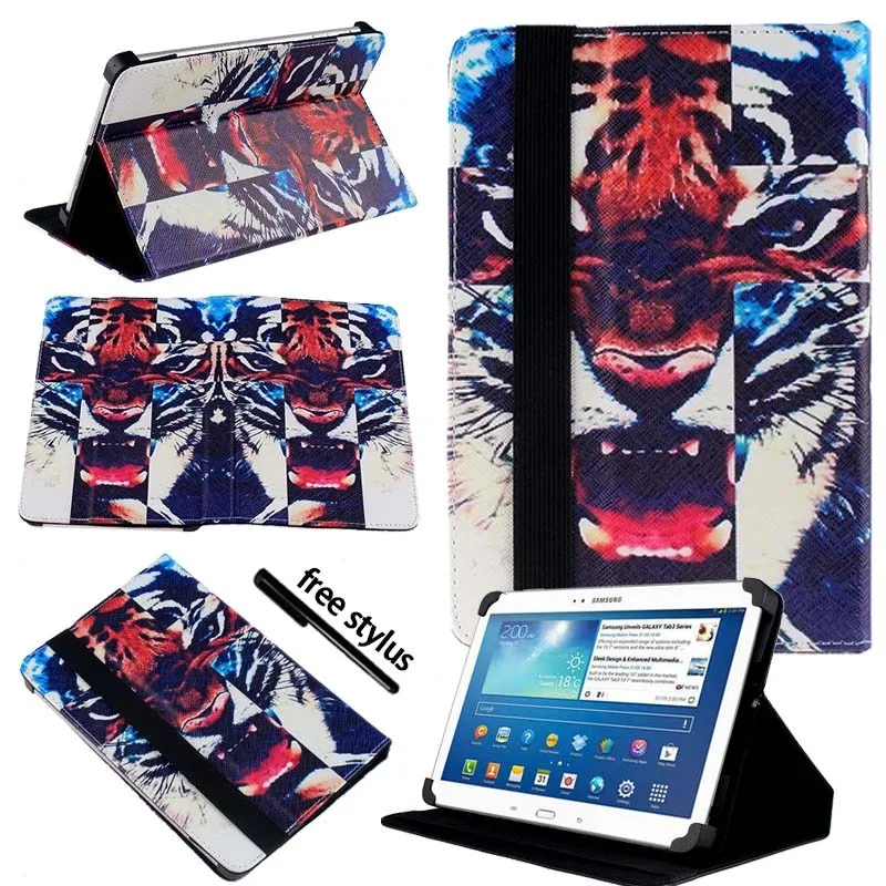 Tiger KK&LL для samsung Galaxy Tab 3 10,1 p5200 GT-P5210 кожаный чехол-книжка для планшета+ Бесплатный стилус - Цвет: Tiger