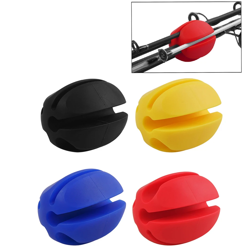 

4Pcs Fishing Rod Holder Protector Rack Storage Silicone Ball Carp Fishing Rod Protection Support for Baitcasting/Spinning