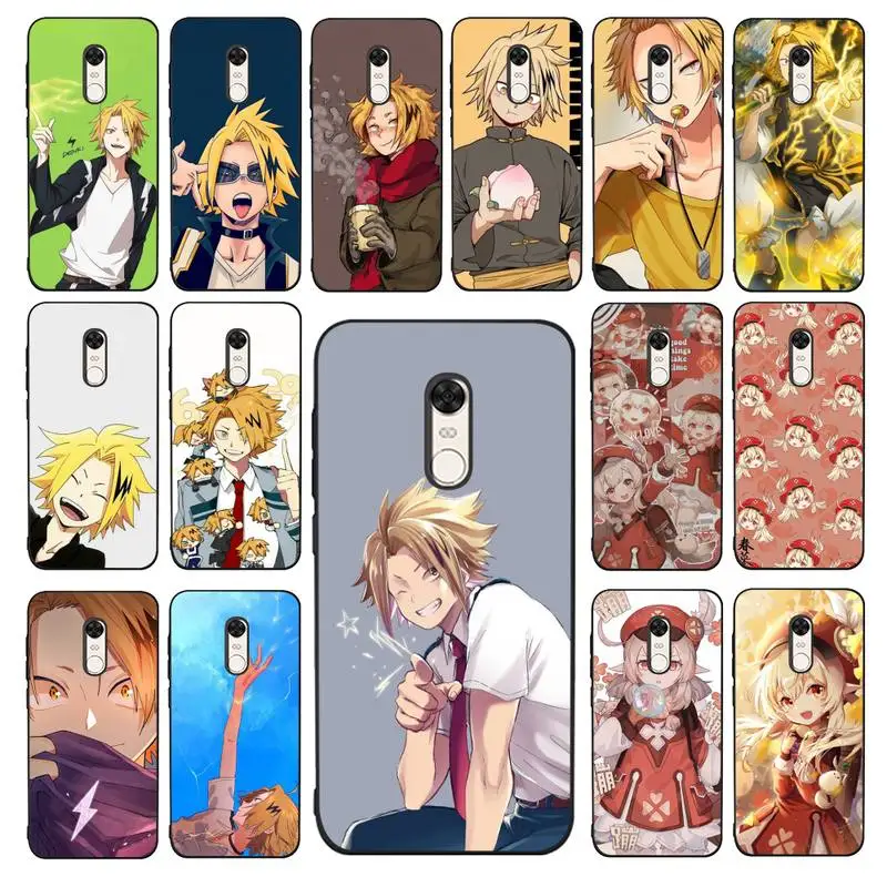 

FHNBLJ Denki Kaminari My Hero Academia Phone Case for Redmi 5 6 7 8 9 A 5plus K20 4X 6 cover