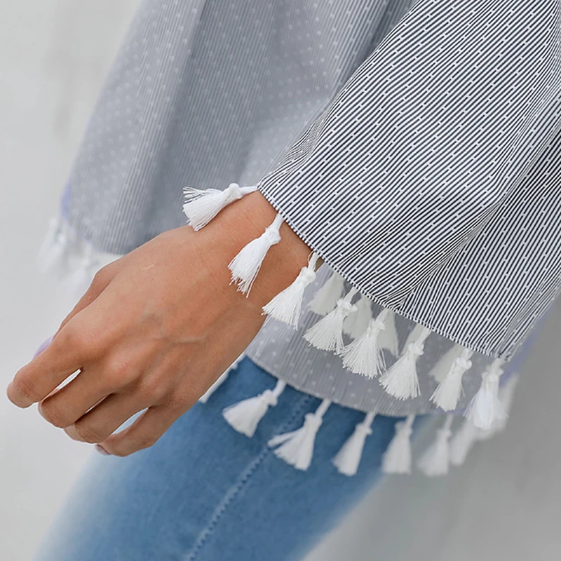 Kate Kasin Женская Повседневная сдельная блузка с длинным рукавом расклешенными