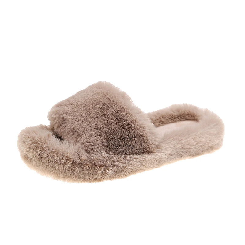 

Новые зимние женские тапочки, искусственный мех, полная подошва, пушистые тапочки, черные женские теплые плоские большие размеры sli