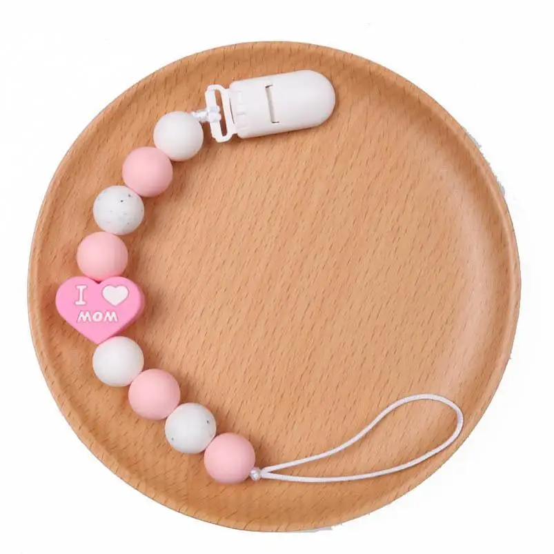 

Ins Love silicone baby pacifier clips chain+baby teether 2pcs/set newborn teether Infant Pacifier Chain Baby Soother, Kids Chew