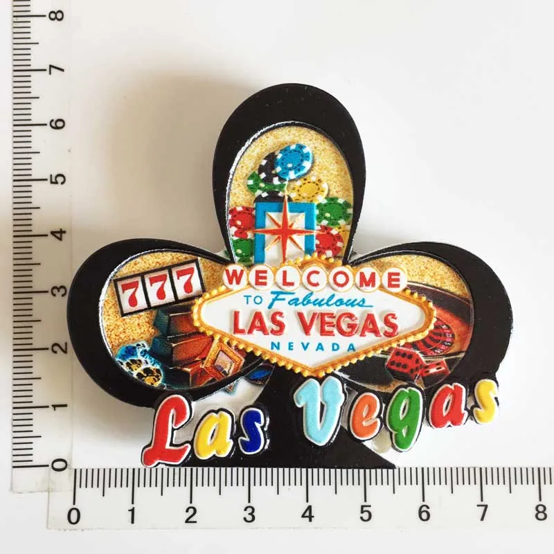 Магнит на холодильник США Лас Вегас сувенирные азартные карты художественные
