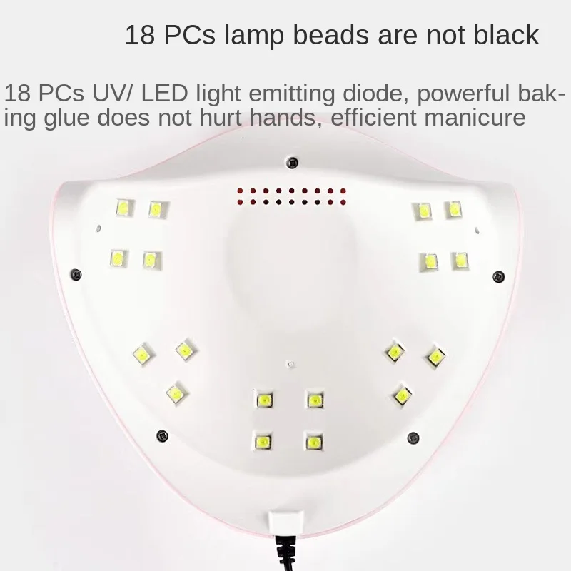 

Intelligent Induction Nail Art Ultraviolet Phototherapy Machine 54W18 Light Dual Light Source Timing Display Baking Lamp