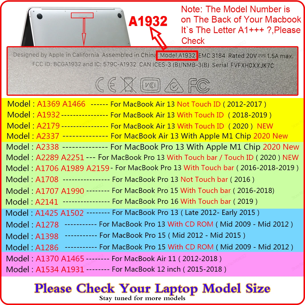 

Laptop Case For MacBook Pro 13 Case 2020 M1 A2338 Touch ID Coque For Macbook Air 13 A2337 Funda Pro 16 Case 11 12 15 accessories