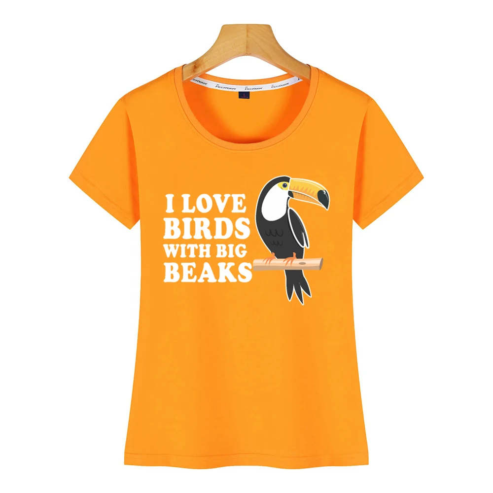 Женская футболка с надписью love birds with big beaks ornithology toco toucan сексуальная короткая