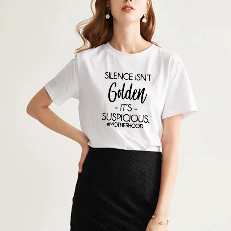 Женская футболка с круглым вырезом и коротким рукавом Silence Is Not Golden свободная из