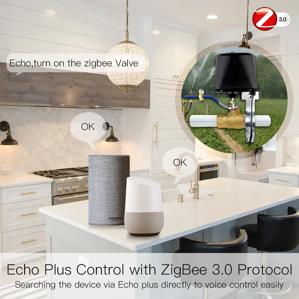 Умный клапан ZigBee 3 0 для газовой воды управление через приложение дистанционное