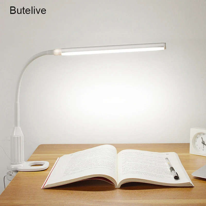 Гибкая регулируемая настольная лампа гибсветильник Вращающаяся для чтения с USB