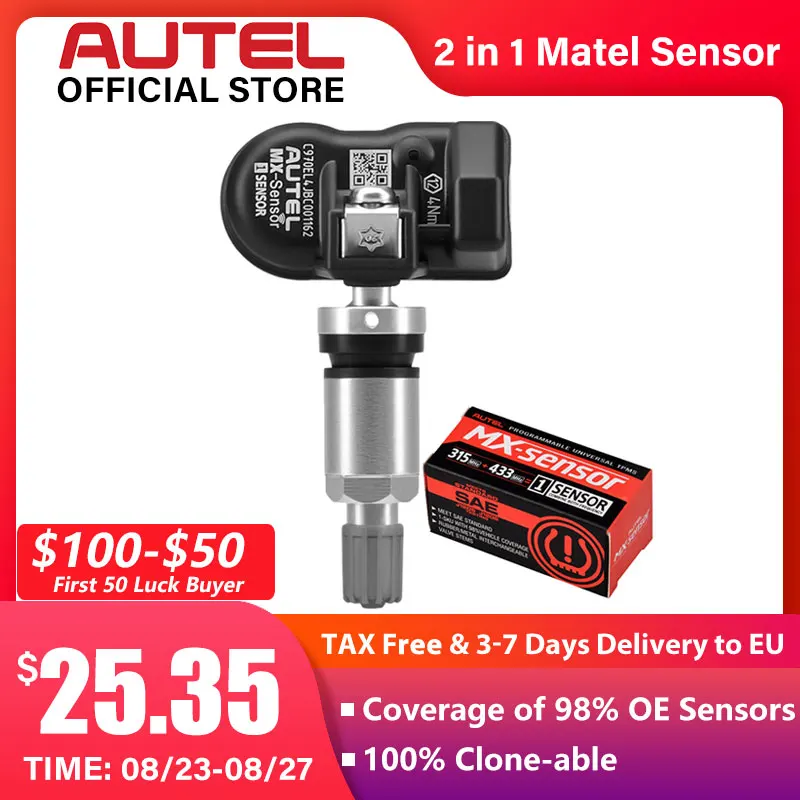 

AUTEL MX Sensor 433 315 TPMS Mx-Sensor Scan Инструменты для ремонта шин автомобильный аксессуар монитор давления в шинах MaxiTPMS Pad программатор