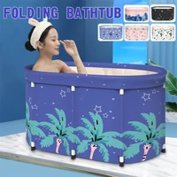 adult folding bathtub household bath barrel double foldable baby tub portable outdoor spa bath tub with lid home sauna