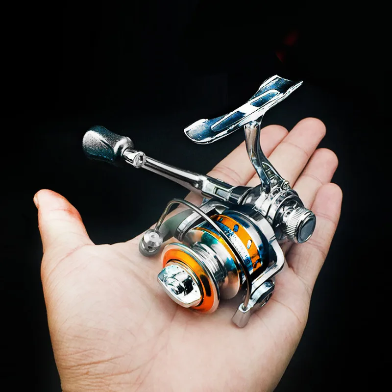 Мини спиннинговое колесо складная ручка рыболовное из цинкового сплава