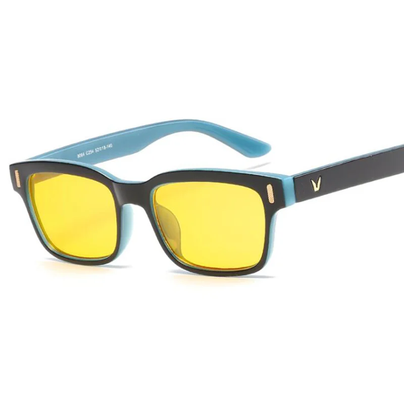 Black Blue Yellow RBENN синий свет Блокировка Компьютерные очки для мужчин и женщин ночного видения очки для вождения мужской анти синий свет игровые очки UV400 - Цвет оправы: Black Blue Yellow