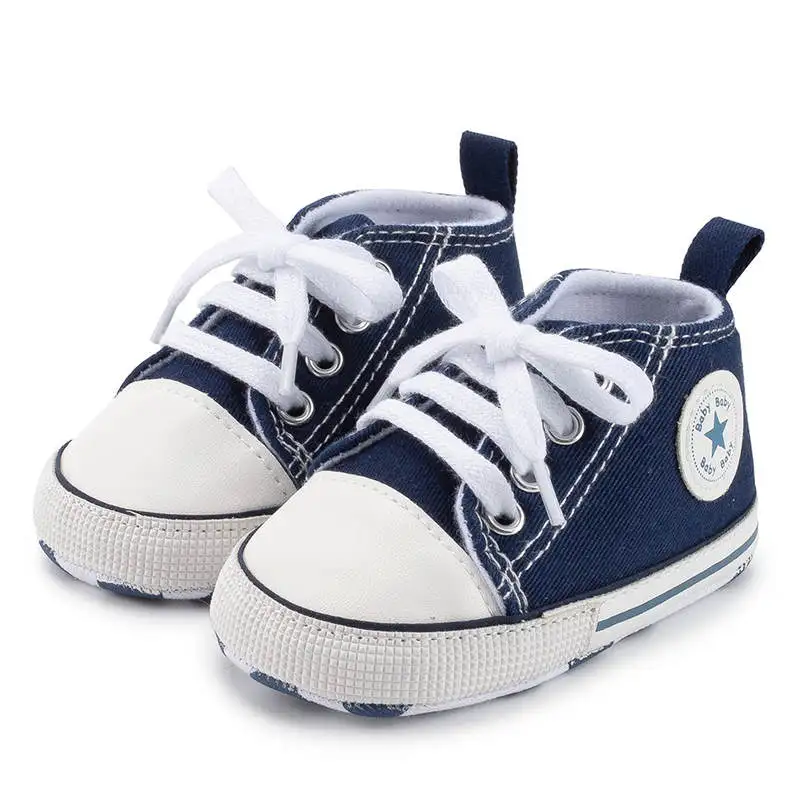 

3pcs/Lot Classic Newborn First Walker Shoes Baby Boy Girl Casual Canvas Sport Sneakers Star Infant Anti slip Floor Shoes