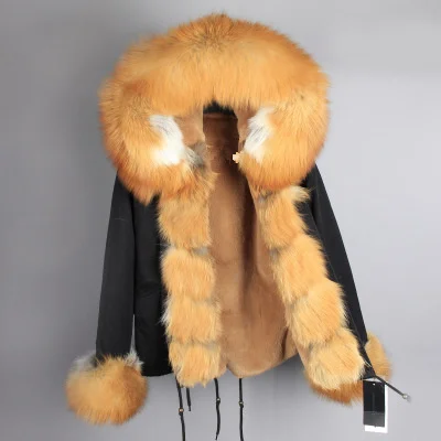 25 OFTBUY, парка, зимняя куртка для женщин, большой натуральный Лисий мех, воротник, теплая Толстая парка, верхняя одежда, зимнее пальто, женское меховое пальто - Цвет: 25