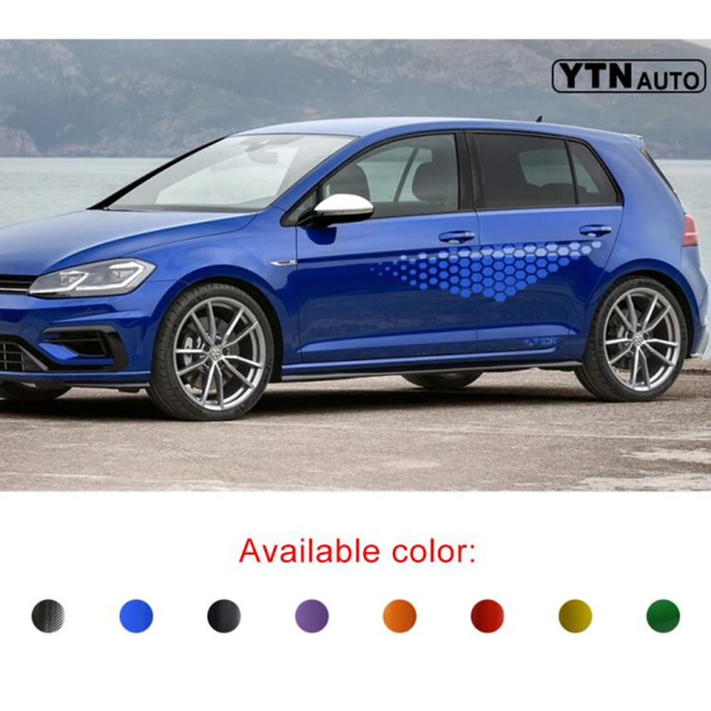 

Car Decals Car Body HoneyComb Shape Racing Vinyl Graphic Cool Car Sticker Accessories Fit For VOLKSWAGEN GOLF 4 5 6 7 TSI TCR
