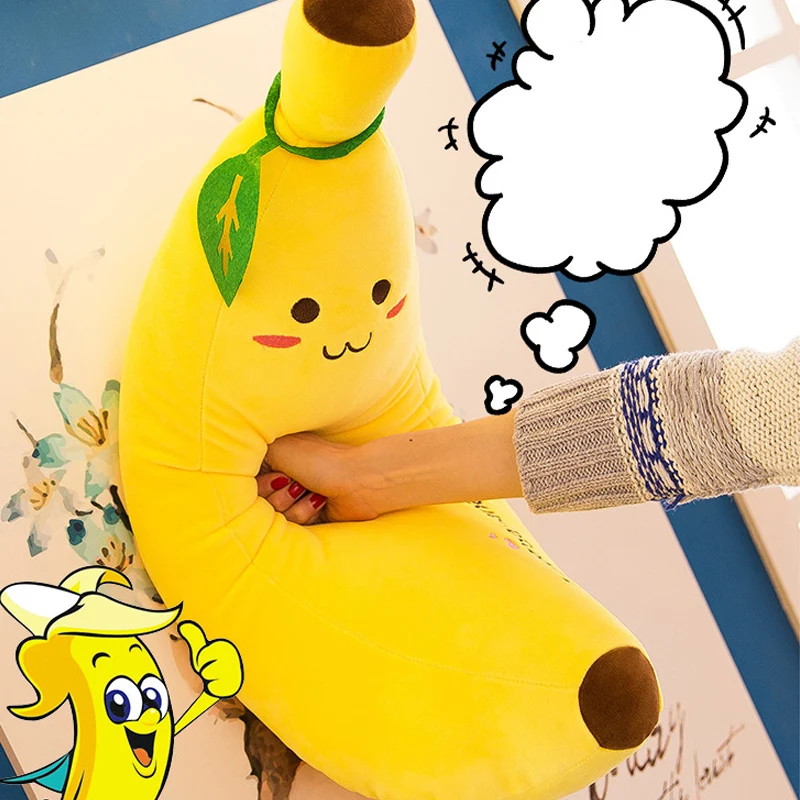 Подушка плюшевая в виде банана фруктов 50/70/80 см|Мягкие игрушки растения| |