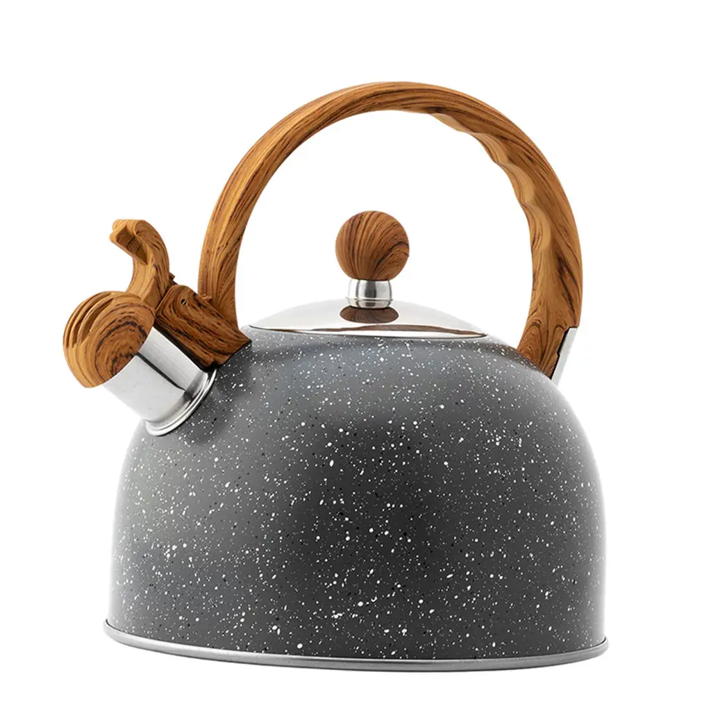 

Kitchen Whistling Kettle with Heat-Resistant Handle Sounding Kettle Coffee Tea Pot Stovetop Tea Kettle for Gas Induction Cookers