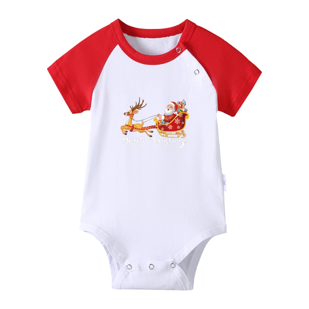 

Комбинезоны для новорожденных, с коротким рукавом и принтом Деда Мороза