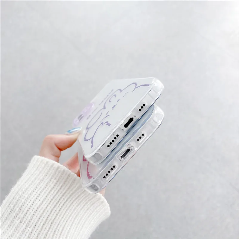 

Cute Bear Rabbit Clear Shockproof Phone Case For iPhone 12 Pro Max 12 Mini 11 Pro Max XR X XS Max 7 8 Plus SE2020 Couples Cover