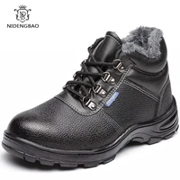 men boots leather men snow boots winter warm fur snow boots men winter work casual shoes sneakers high top ankle boots