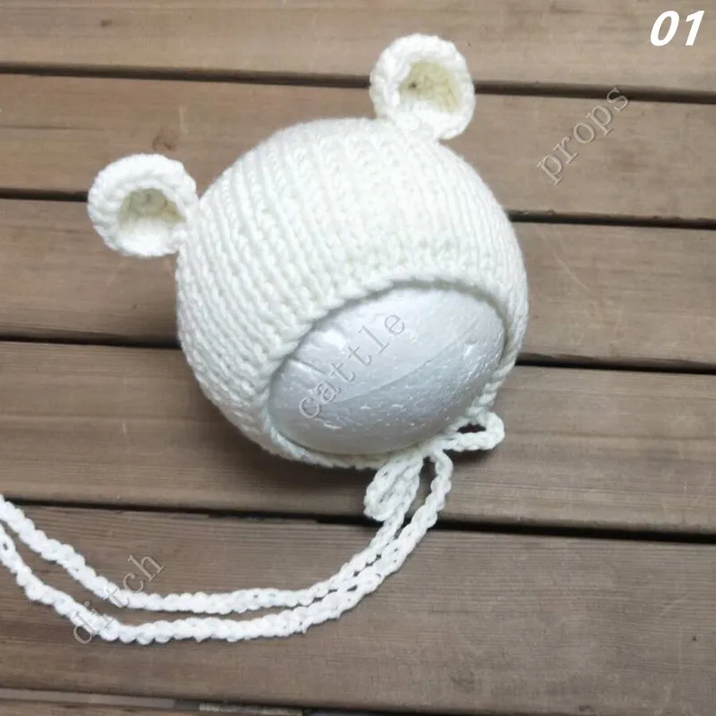 

Thick hat, newborn photography props Handcraft Baby hand Knit Milk Cotton Thick Bonnet Baby Photography clothing