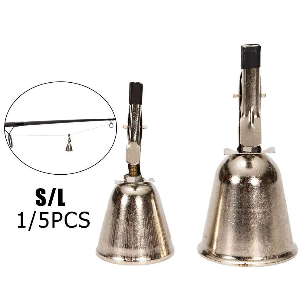 

1/5pcs Fishing Pole Clip Bells Fish Alarm & Decoration Rod Liberty Bite Bell S/L Iron+Chrome Fishing Equipment Accessories
