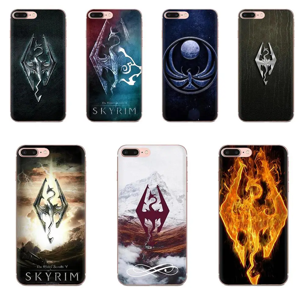 Чехол с логотипом Skyrim из ТПУ для Apple iPhone 11 Pro X XS Max XR 4 4s 5 5C 5S SE 6 6S 7 8 Plus|Чехлы-накладки|
