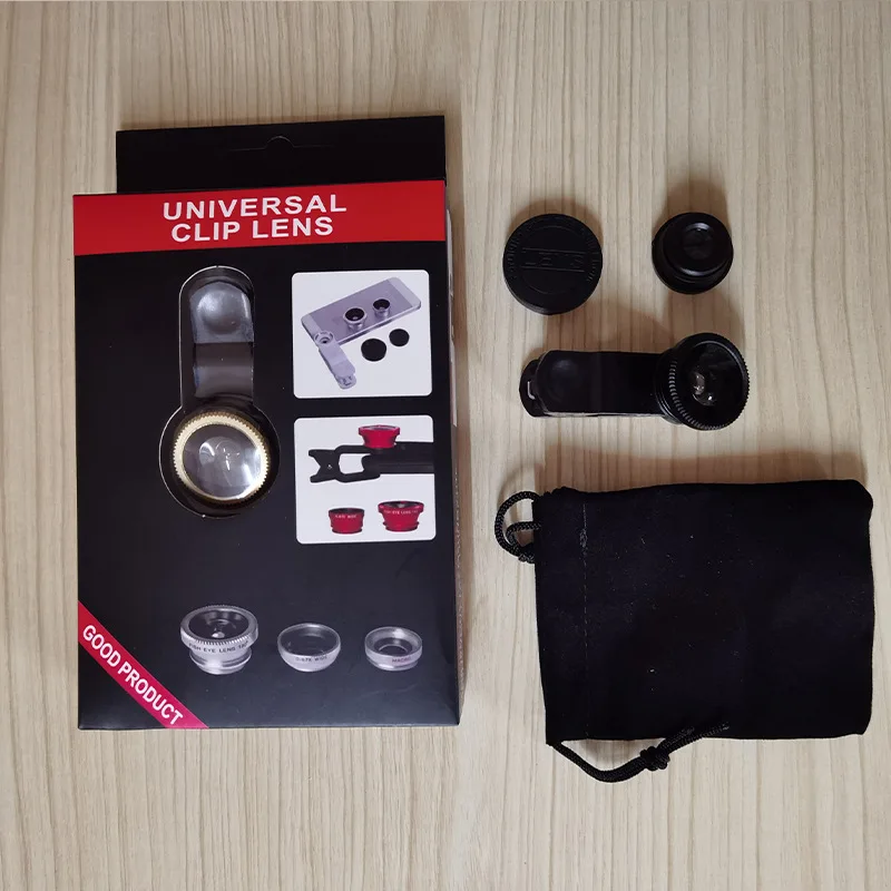 Фотообъектив 3 в 1 широкоугольный объектив рыбий глаз для IPhone 12 11 Pro Max XR 6 7 8 Plus Samsung