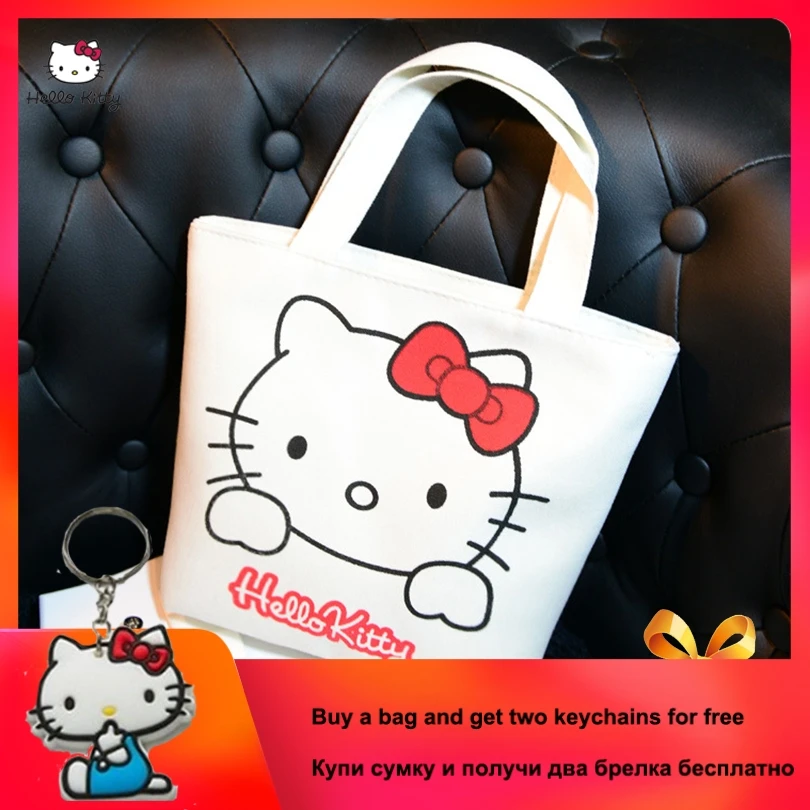 2019 модная сумка мессенджер Hellokitty портативные холщовые сумки тоуты Женский