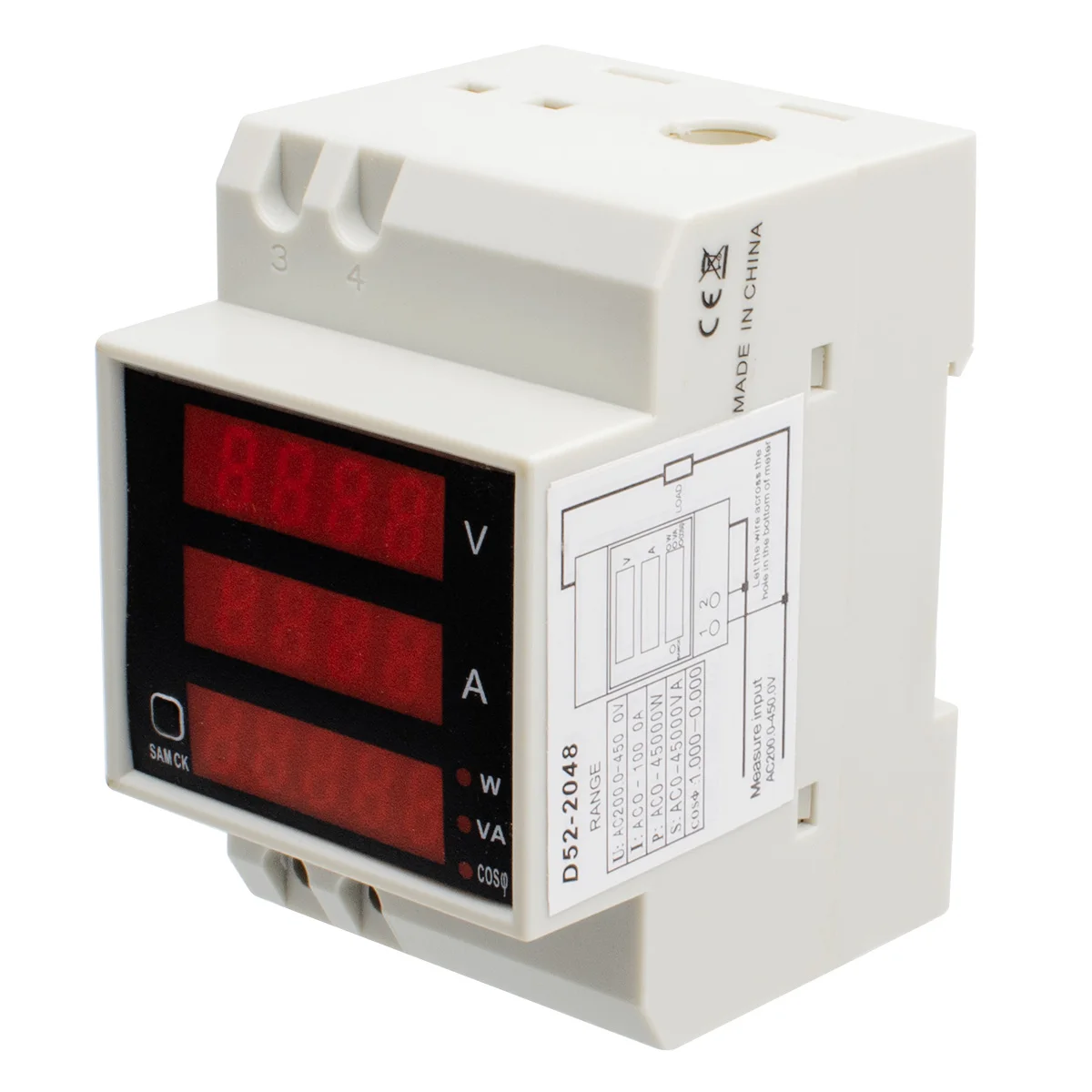 Цифровой светодиодный измеритель напряжения силы тока амперметр вольтметр