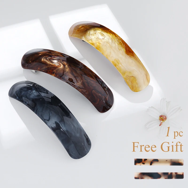 

5 Colors Barrette Factory Direct Supplies High Quality Hairpin Solid Color Spring Clip Acrylic Headwear Fashion Clip for Women