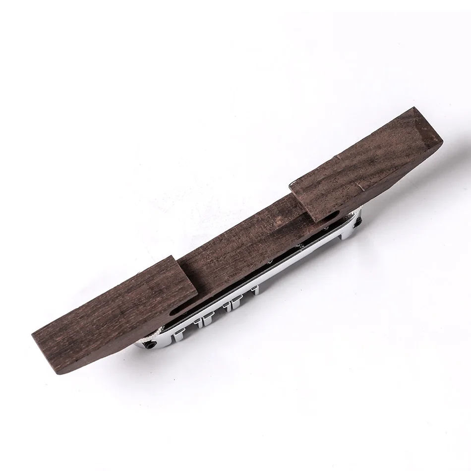 gold überzogene roller sättel palisander brücke set für jazz gitarre gitarre saitenhalter brücke wchrome roller sättel