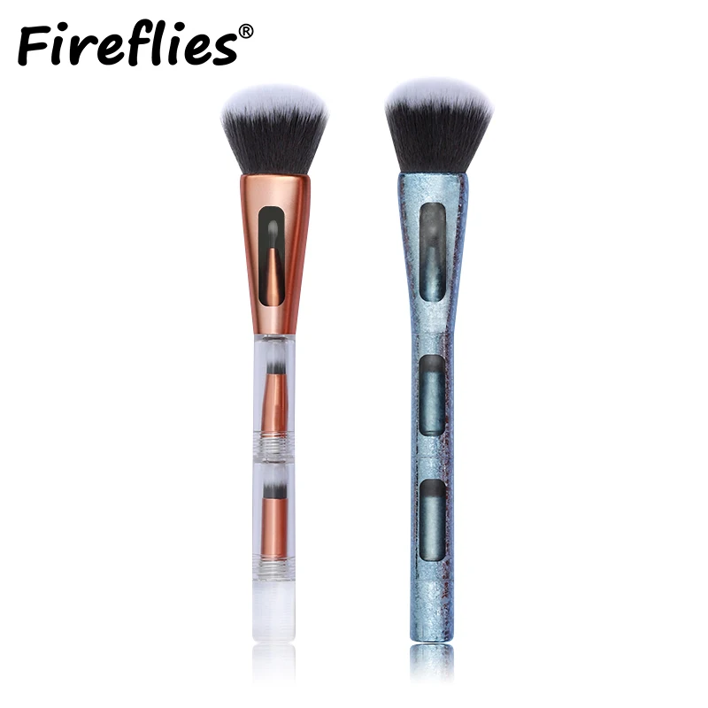 

Fireflies Makeup Brushes (2PCS/SET) Rose Gold/Blue Professional Brush Natural Hair Foundation Powder Blushes Free Shipping