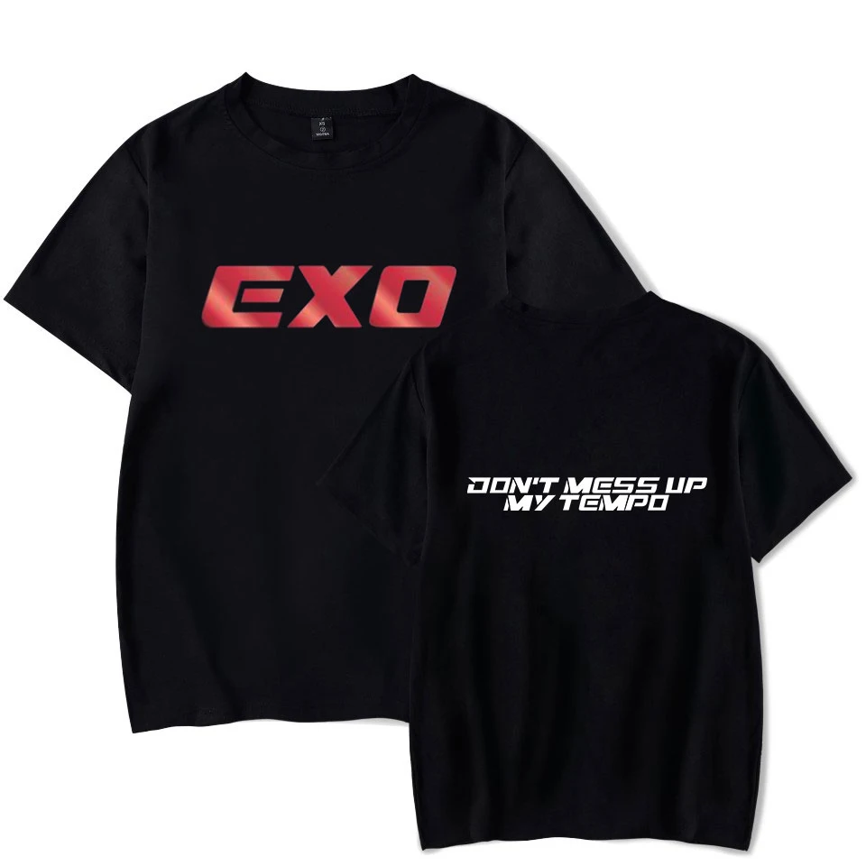 Kpop EXO Kay Sehun Xiumin Baekhyun Terra наклейка Футболка женская футболка Harajuku фанаты Топ летняя