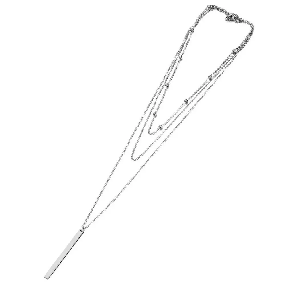 Нержавеющая сталь многослойные ожерелья для женщин и девочек подвеской