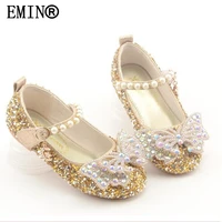 cinderella anna elsa shoes princess bowtie beading cosplay costume baby girls summer sandals pearles party birthday