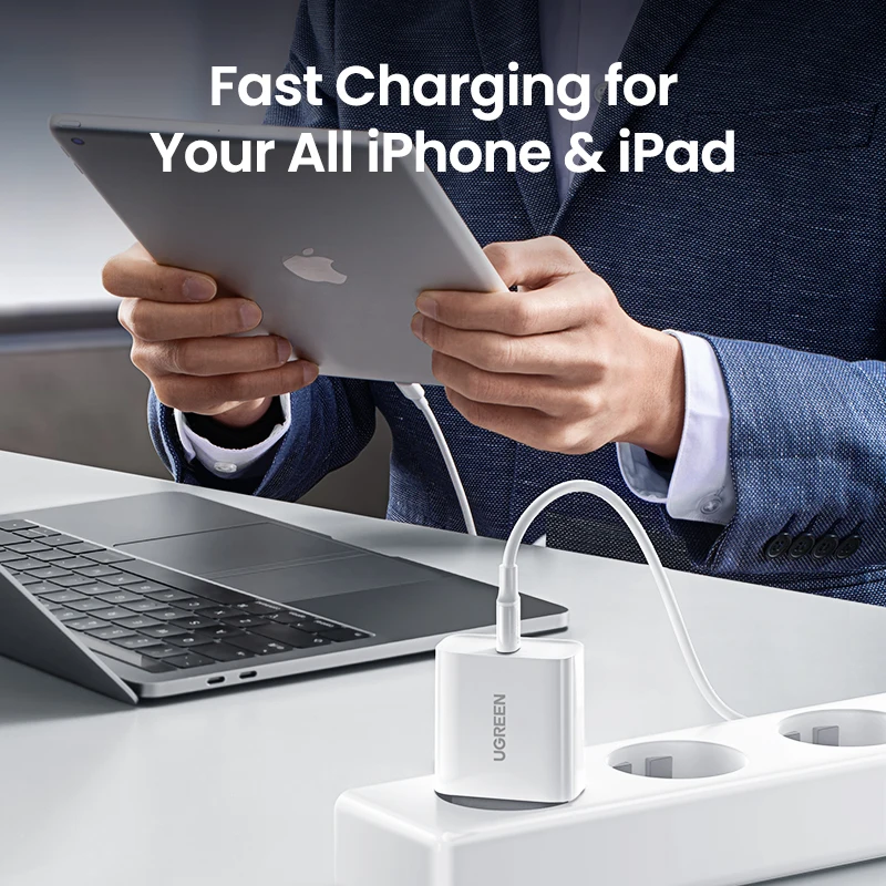 UGREEN-cargador r&aacute;pido 4,0 3,0 QC PD, 20W, QC4.0, QC3.0, USB tipo C, para iPhone 13, 12, Xs, 8, Xiaomi-3
