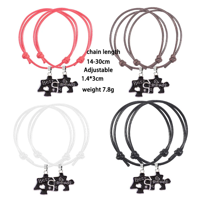 

2020 New Men And Women Friendship Bracelet Best Friend BFF Pendant Puzzle Letter Hand Chain Fashion Women Jewelry Gift