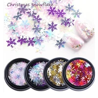 winter ultrathin big snowflake shape nail art sequins holographic laser 3d decoration accessories for christmas manicure design