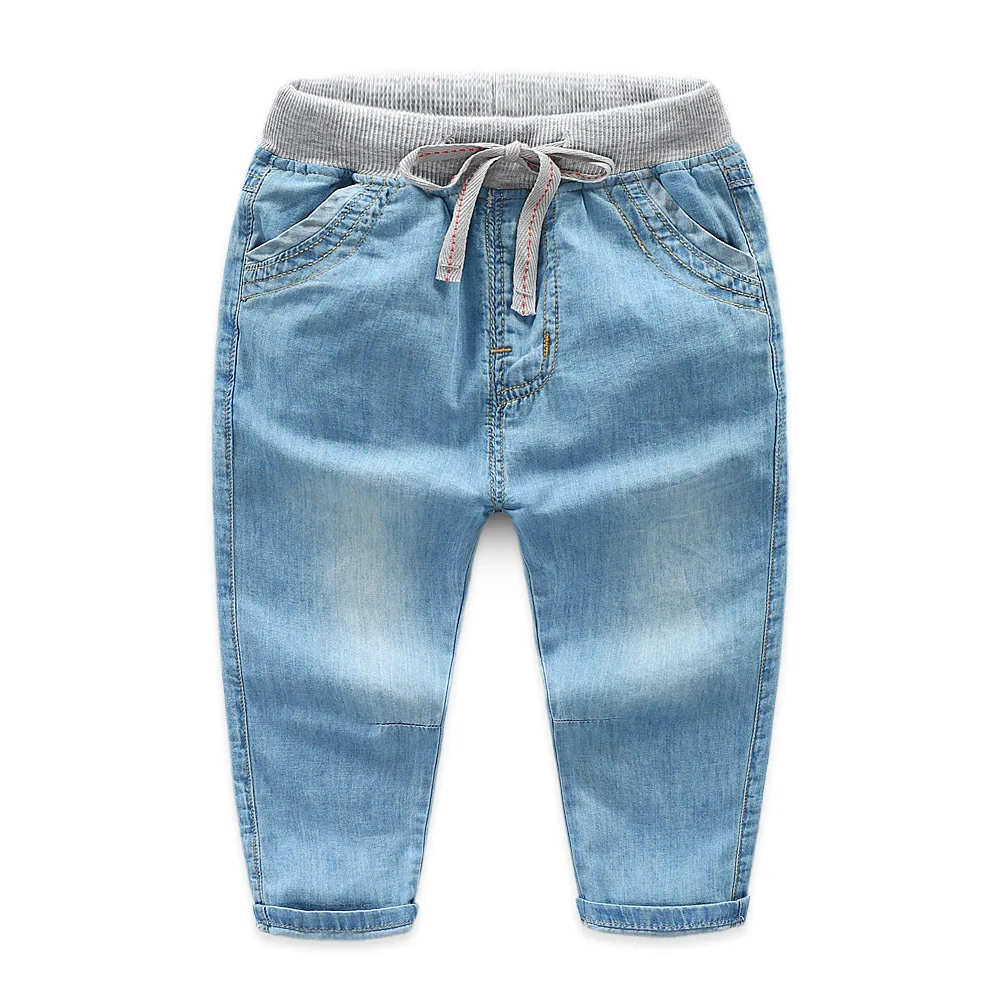 

IENENS 2-7Y Summer Boys Thin Jeans Trousers Baby Toddler Boy's Denim Pants Kids Children Slim Soft Long Pants Bottoms Clothing