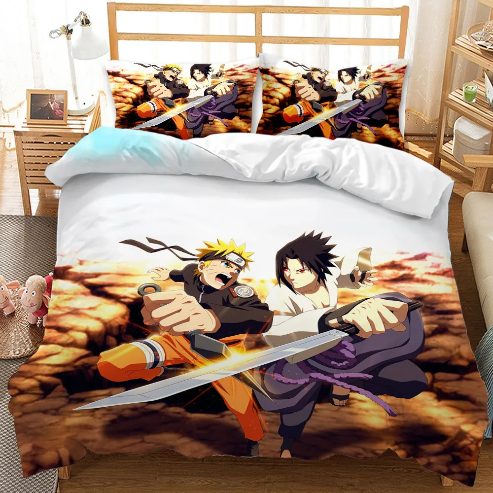 

Cartoon Japanese Anime Bedding Set Fashion Boys Home Bed Set 3 Pieces Microfiber Duvet Cover Set with Pillowcase