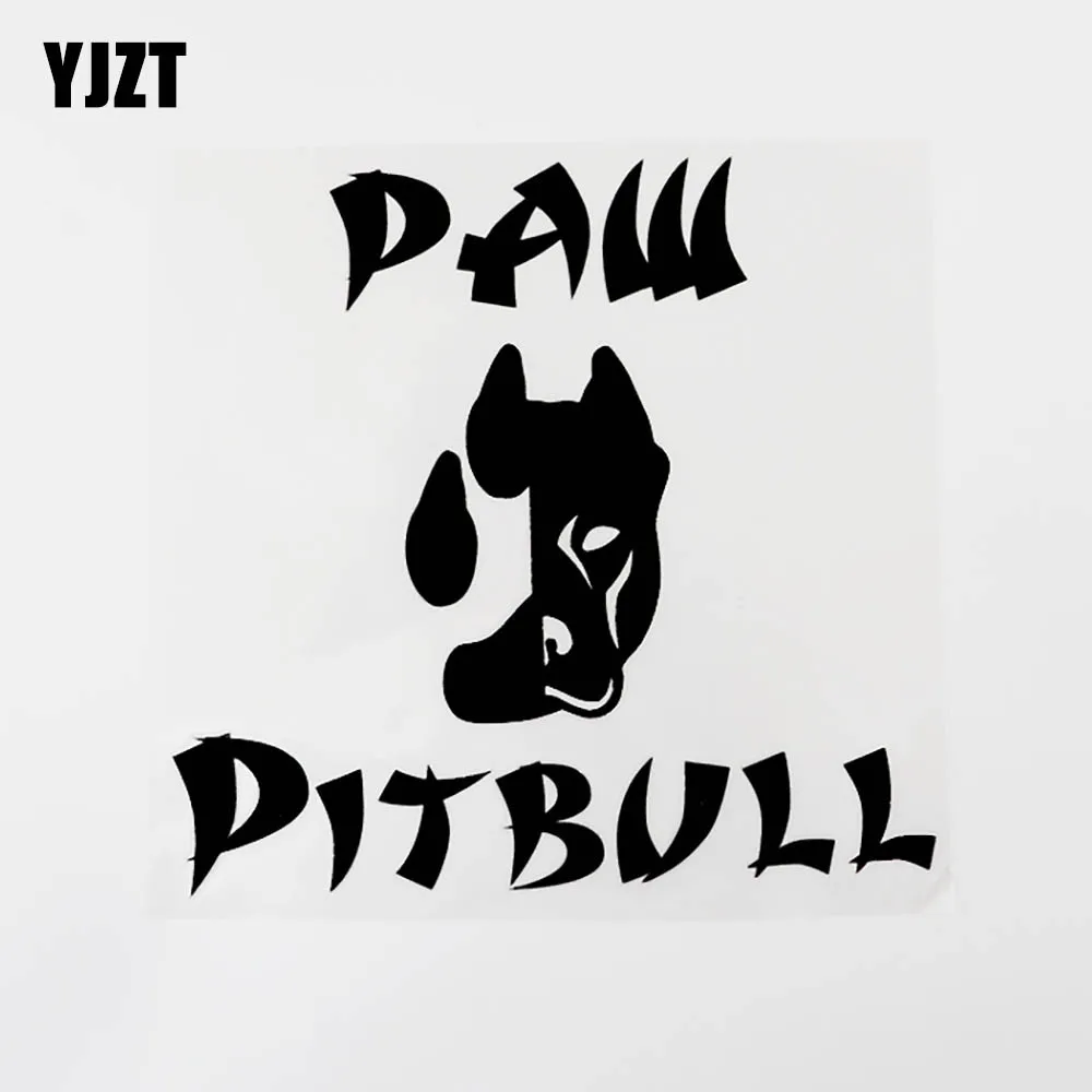 

YJZT 19CM×18.1CM Originality Animal Paw Pitbull Vinyl Car Sticker Decal Black/Silver 8C-0538