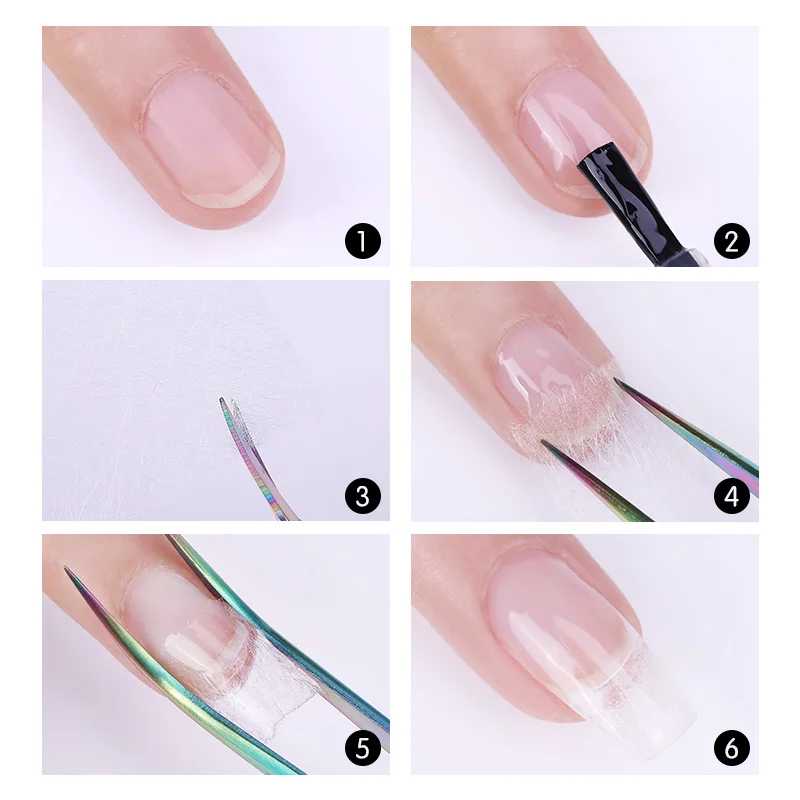 Профессиональный стекловолокно для ногтей расширение ногтей Fibernails набор акриловых наконечников наращивание ногтей упаковка волоконного стекла строительный гель