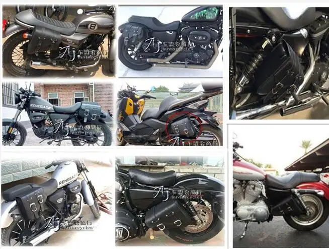 Боковая Сумка для мотоцикла из ПУ кожи седельные сумки Kawasaki Vulcan Classic VN 400 VN500 VN800 900