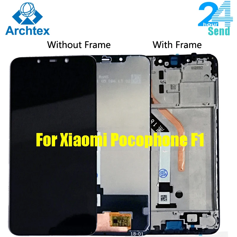 Новый ЖК дисплей и тачскрин с рамкой для Xiaomi Pocophone F1 в наличии|Экраны мобильных