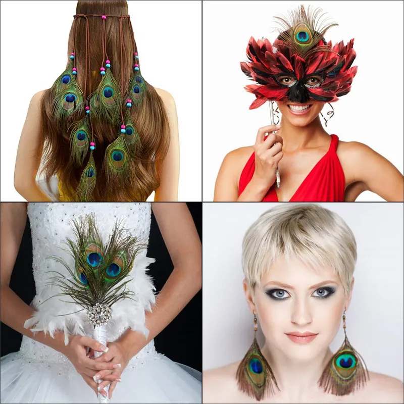 wholesale 1000pcs/lot Natural peacock feather 25-32cm DIY feathers for Crafts wedding party jewelry Home vase plumas Accessories | Дом и сад