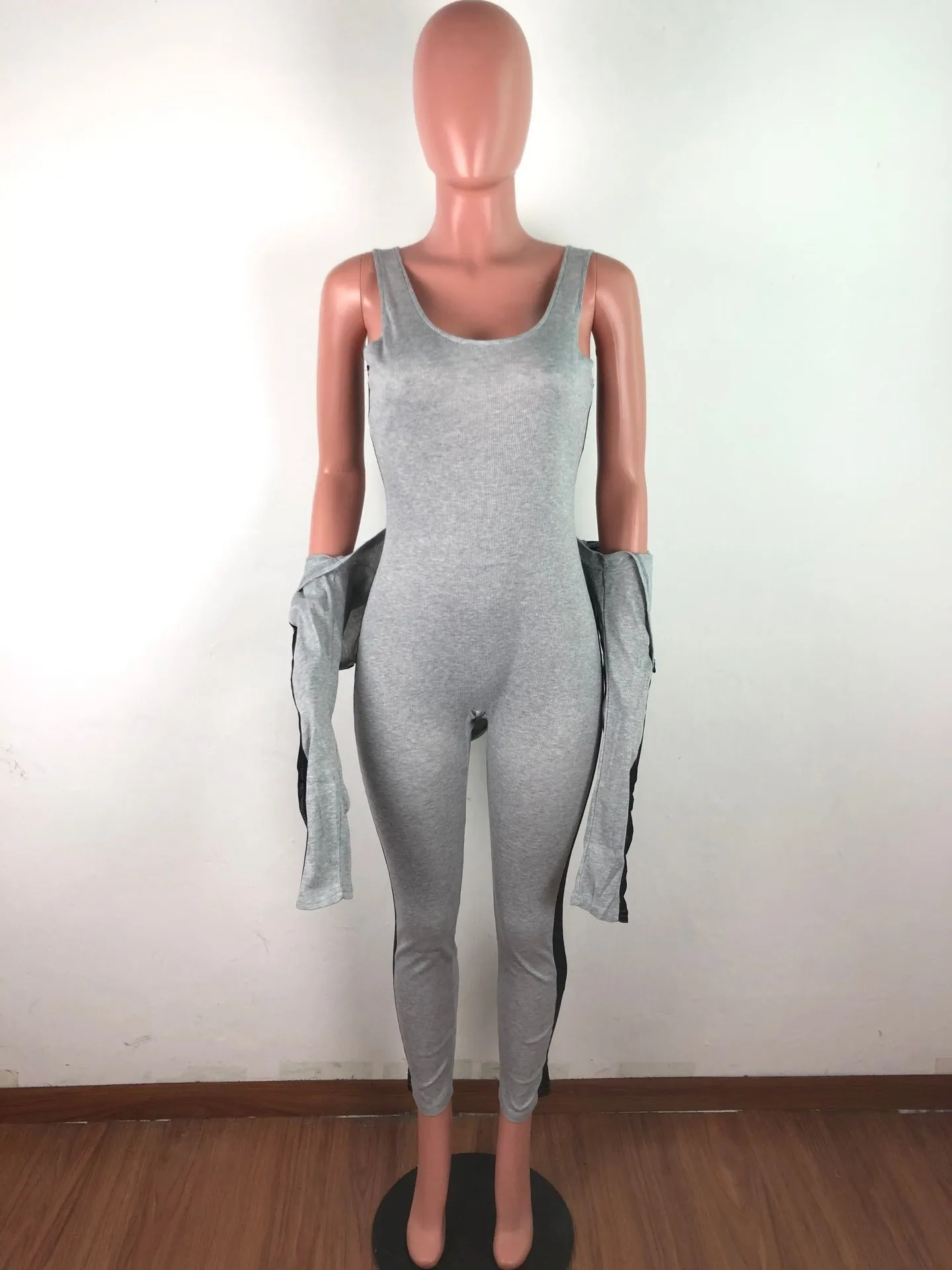 

one corset two color tracksuit for fall 2 piece bodycon women polyester set jumpsuits