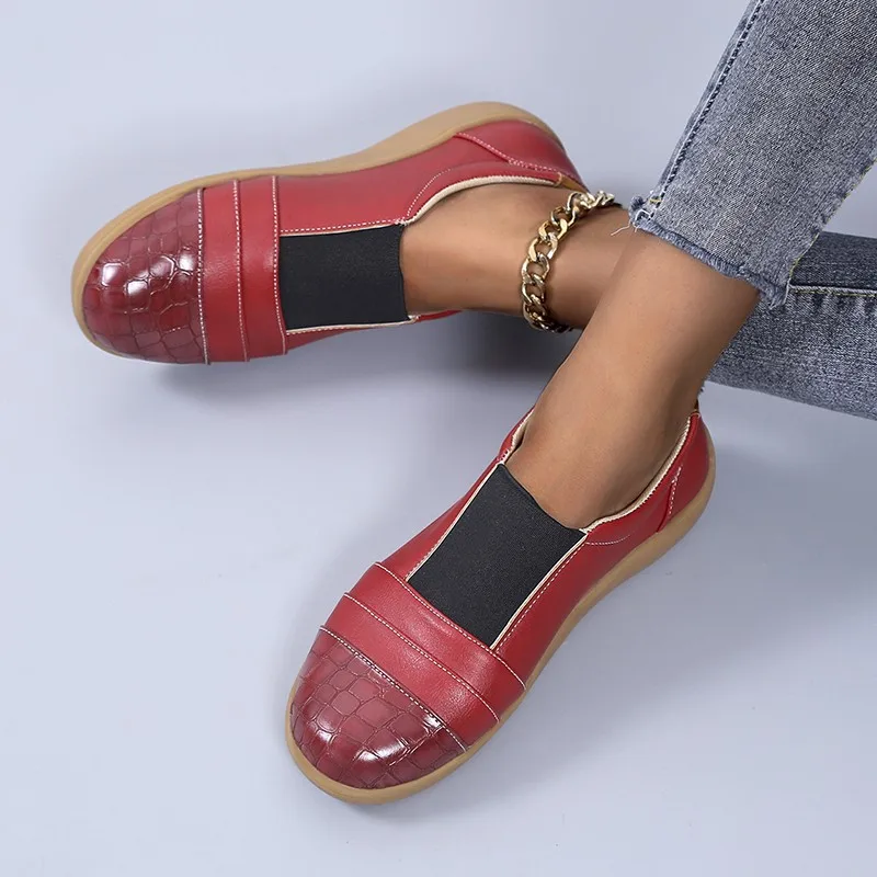 Shoes Woman Flats Shallow Mouth Modis Casual Female Sneakers Soft Autumn Round Toe Dress 2021 Winter New Fall Big Size PU Elasti